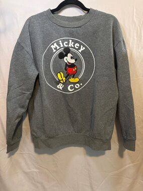 Disney Gray Crewneck Sweatshirt with embroidered Mickey